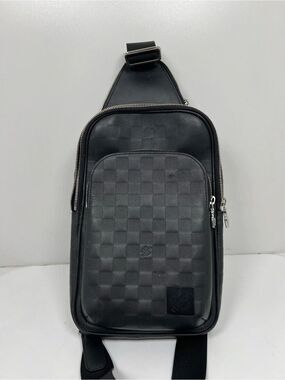 Louis Vuitton Avenue Sling Bag Damier Graphite Canvas Black